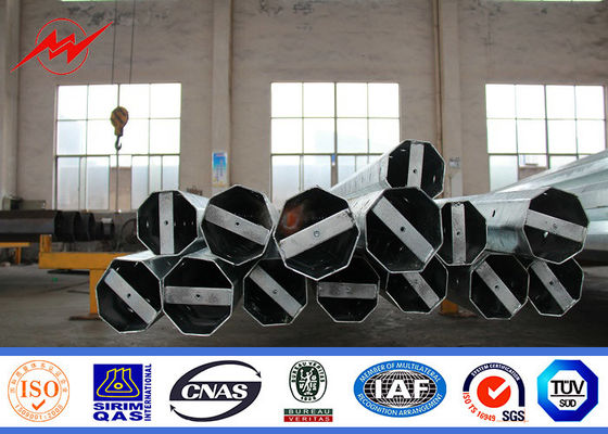 800Dan Galvanized Steel Tubular Pole 14m For Transmission Line Project , 10kv~550kv Power
