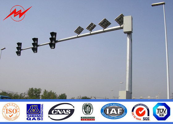 6m 12m Length Q345 Traffic Light / Street Lamp Pole For Traffic Signal System