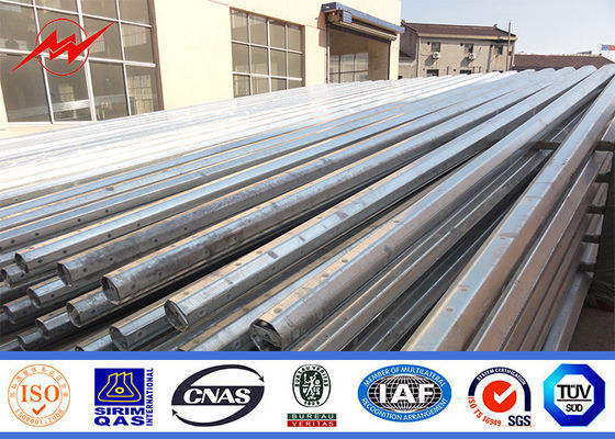 15M Bitumen Burial Type Galvanised Steel Tubular Pole For Transmission Poles