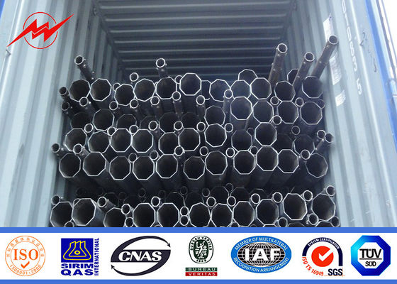 Galvanized Steel Power Transmission Poles / Distribution Poles For Mining Industry