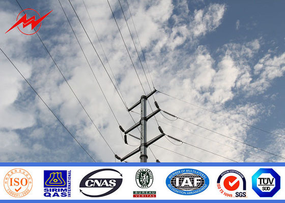 10kv - 550kv Hot Dip Galvanised Steel Poles 3mm Thickness For Distribution Line