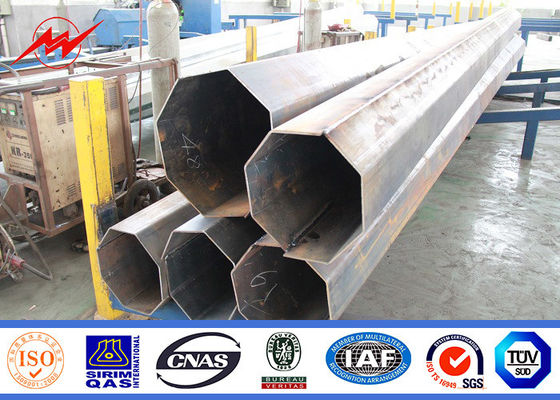BV Certified 15m Galvanized Steel Transmission Poles 1mm - 30mm Thickness