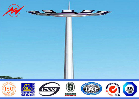 45M 80 nos โคมไฟ LED สังกะสีเสาสูงไฟเสากับรถเข็นโคมระย้ารอบ