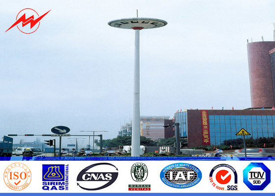 45M Galvanized Octagonal High Mast Light Pole Platform 80 nos LED Light For Stadium