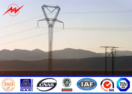 15M Tubular Galvanized  Steel Utility Power Electrical Pole Venezuela For 33KV Electrical Power Distribution