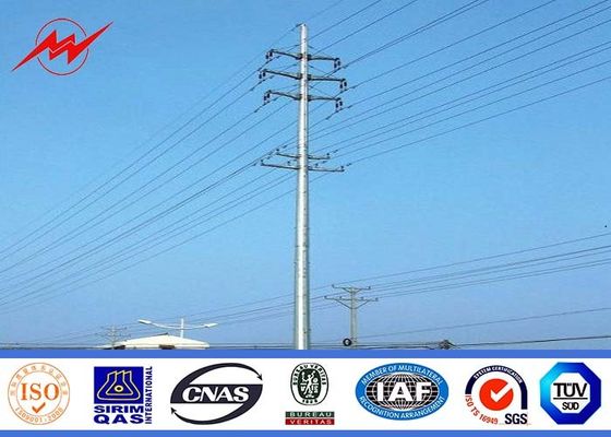 69KV 30kM Octagonal Galvanized Steel Pole Steel Transmission Poles Waterproof IP65 / IP54
