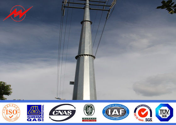 Transmission Line Hot Rolled Coil Steel Power Pole 33kv 10m Electric Utility Poles