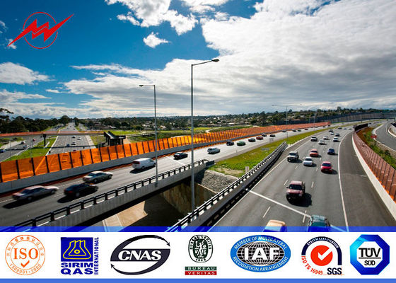 เสาไฟถนนเหล็กรีดร้อน 6M 7M 8M 10M Conical Taperer Type