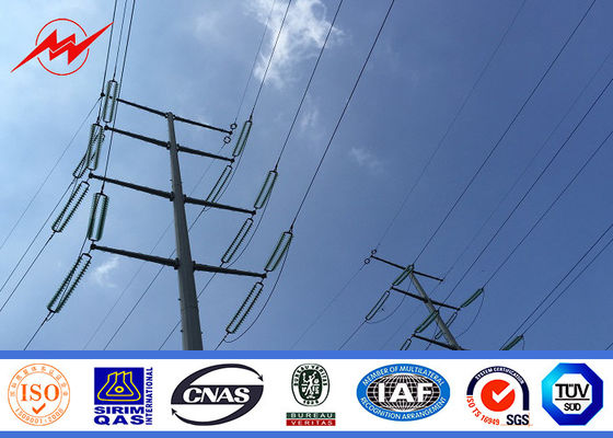 เสารับส่งไฟฟ้าเหล็กชุบสังกะสีขนาด 132 KV พร้อมแขนกล 12 ด้าน
