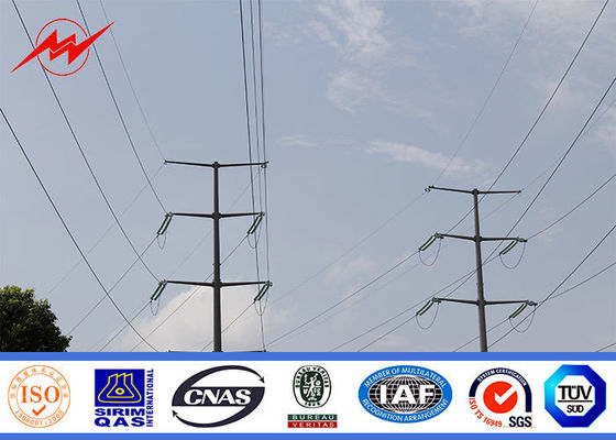 ASTM A572 เหล็กชุบสังกะสี 10KV ~ 500KV HDG เต้าเสียบท่อเหล็กสำหรับสายส่งไฟฟ้า