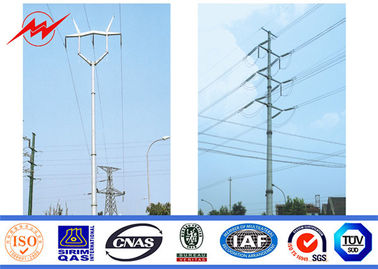 75ft 4mm Q235 Hdg ไฟฟ้าขั้วโลก Polygonal Double Cross Iso รับรอง