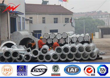 60 ฟุต 2 ส่วน 5 มิลลิเมตร 1200 กิโลกรัม Hot Dip Galvanized ต้นเหล็กไฟฟ้าสําหรับการกระจายพลังงาน