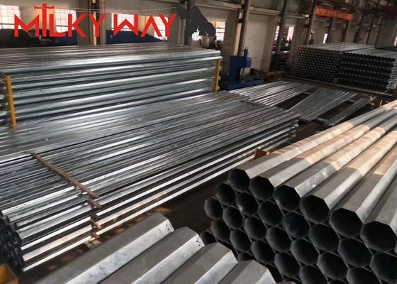 เสาไฟจราจรชุบสังกะสี สูง 10 เมตร แขนยื่น 7 เมตร