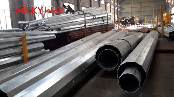 15M 8KN Gr65 Steel Tube Pole สําหรับตลาดแอฟริกา พร้อมการรับรอง BV และความหนาผนัง 3 มม