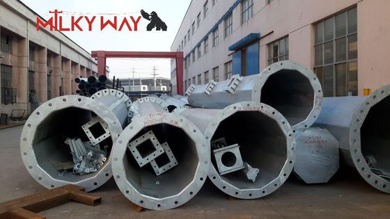 Q345 ทาวเวอร์โมโนโปลสแตนเลสสําหรับโทรคมนาคม 18m-30m Hot Dip Galvanized