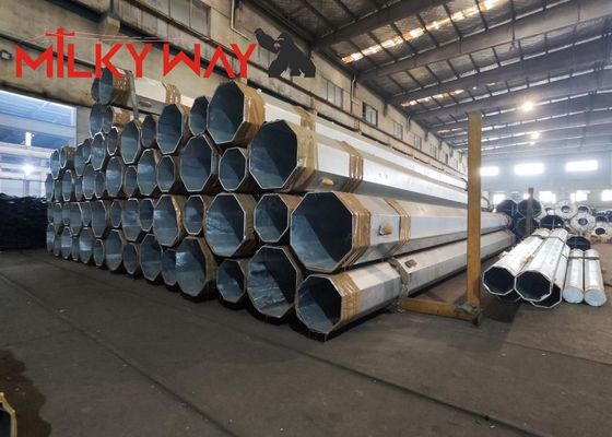 เสาโมโนโพลเหล็กชุบสังกะสี 36 เมตร สำหรับเครือข่ายมือถือ รับน้ำหนัก 24kN