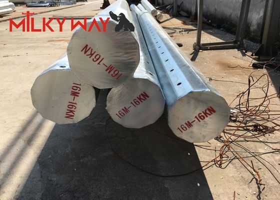 ต้นเหล็กขนาด 30 ฟุต 66kv สําหรับสายส่งไฟฟ้าที่มีแขนคู่