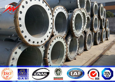 14 M 1250 Dan 16 ด้านเสาขั้วไฟฟ้าเหล็กรูปพรรณสำหรับสายการจำหน่าย