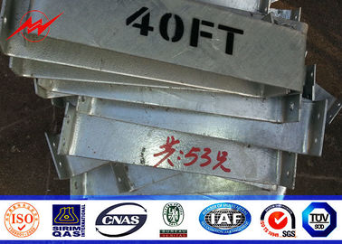 14 M 1250 Dan 16 ด้านเสาขั้วไฟฟ้าเหล็กรูปพรรณสำหรับสายการจำหน่าย
