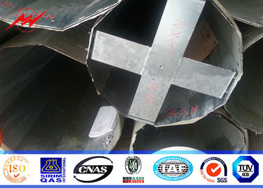 60 ฟุต 2 ส่วน 5 มิลลิเมตร 1200 กิโลกรัม Hot Dip Galvanized ต้นเหล็กไฟฟ้าสําหรับการกระจายพลังงาน