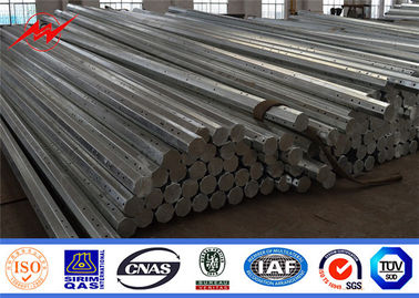 เสายูทิลิตี้เหล็กกล้องวงจรปิดแปดเหลี่ยมเรียว พลังงานท่อโลหะชุบสังกะสี