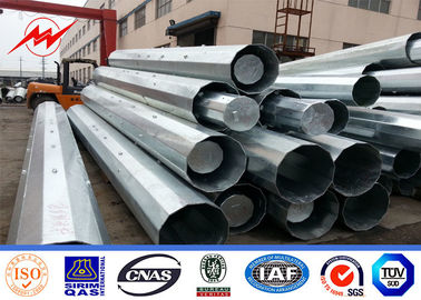11m 12m 2 ส่วน S355JR Q345 เสาส่งกำลังเหล็กด้วยไฟเบอร์กลาส