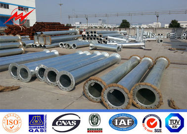 11m 12m 2 ส่วน S355JR Q345 เสาส่งกำลังเหล็กด้วยไฟเบอร์กลาส