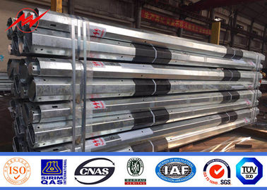 11m 12m 2 ส่วน S355JR Q345 เสาส่งกำลังเหล็กด้วยไฟเบอร์กลาส