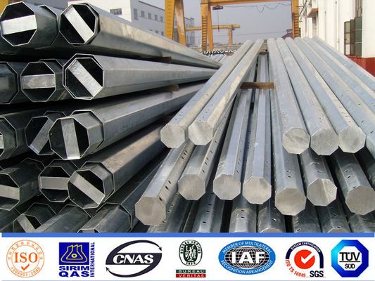 เสาส่งกำลังแปดเหลี่ยม 15m 1200 Dan พร้อมอุปกรณ์เสริมการชุบกัลวาไนซ์แบบจุ่มแขน