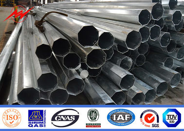 Bitumen Tapered เสาส่งไฟฟ้า 35FT 3 มม. หนาจุ่มร้อนชุบสังกะสี