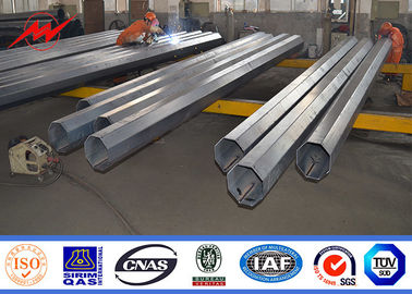 Bitumen Tapered เสาส่งไฟฟ้า 35FT 3 มม. หนาจุ่มร้อนชุบสังกะสี