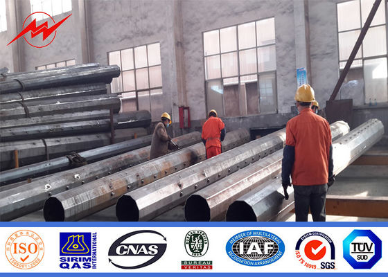 เอสจีเอ 69KV HDG 20m เสาเหล็กชุบสังกะสีแปดเหลี่ยมสำหรับระบบส่งกำลัง