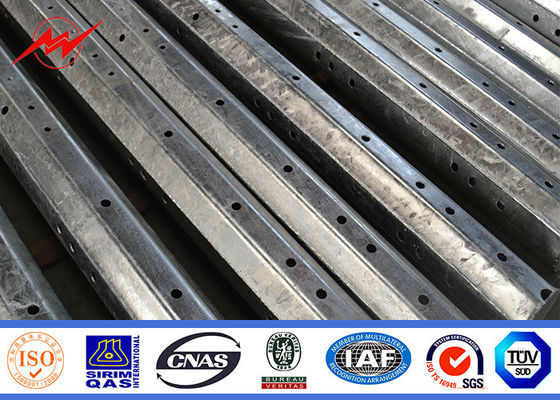 จุ่มร้อนชุบสังกะสี 11m ไฟฟ้าแรงสูงเสาไฟฟ้าสำหรับการส่งไฟฟ้า 220kv