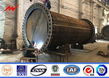 8 ด้าน 5kn โหลด 14m เสาไฟฟ้าเหล็กฝังศพประเภทชุบสังกะสีมาตรฐาน