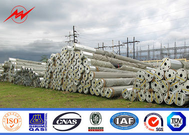8m 5KN Q345 เสาส่งไฟฟ้าเหล็กชุบสังกะสี 30m / S ความเร็วลม