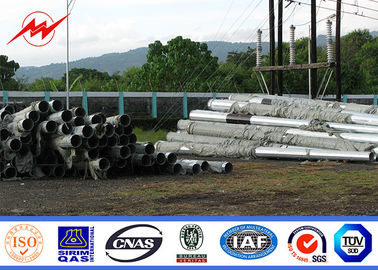 8m 5KN Q345 เสาส่งไฟฟ้าเหล็กชุบสังกะสี 30m / S ความเร็วลม