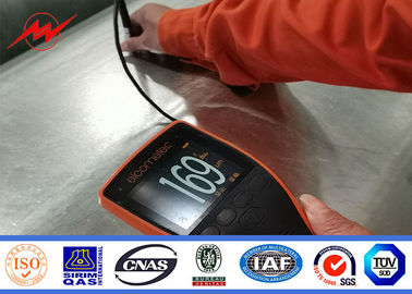 100 Ft แปลนหน้าแปลน 3 ส่วนเสาเหล็กชุบสังกะสีพร้อมบันไดปีน