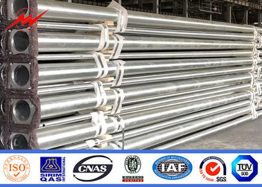 10m 12m สีขาวอาร์มอาร์มเหล็กชุบสังกะสีเสาไฟถนนเหล็กดำเสร็จสิ้น
