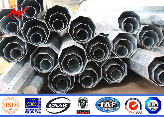 ขั้วเหล็กชุบสังกะสี 22 เมตรสำหรับสายจ่ายไฟฟ้าภายนอก