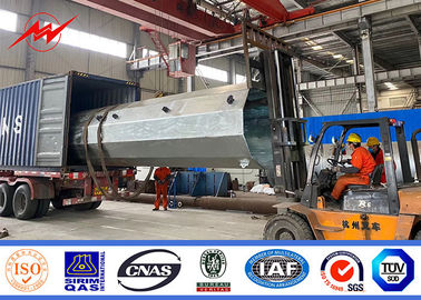18m 22m 132kv รอบเสาเหล็กชุบสังกะสีแบบจุ่มร้อนสำหรับสายส่ง