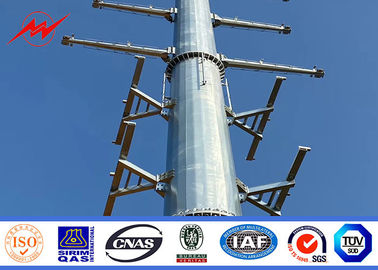 18m 22m 132kv รอบเสาเหล็กชุบสังกะสีแบบจุ่มร้อนสำหรับสายส่ง