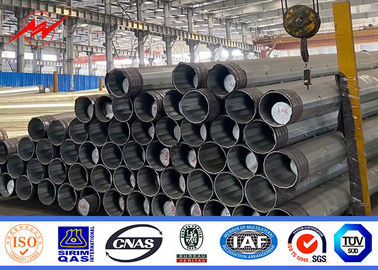 เสาสาธารณูปโภคโลหะสังกะสีกัลวาไนซ์ฝังโดยตรง 10m14m 15m สำหรับการส่งกำลัง