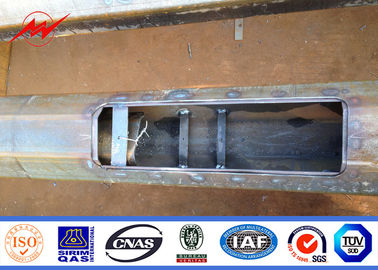 8m 10m 12m Hot Dip Galvanized Steel Power Pole พร้อมเคลือบผงพอลีเอสเตอร์สี