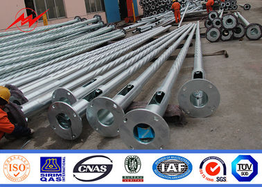 8m 10m 12m Hot Dip Galvanized Steel Power Pole พร้อมเคลือบผงพอลีเอสเตอร์สี