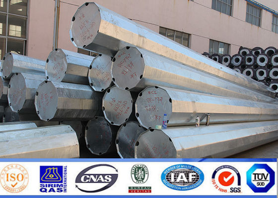 80FT - 90FT สายการกระจายโมโนทาวเวอร์เสาสื่อสารพร้อมกรงป้องกัน