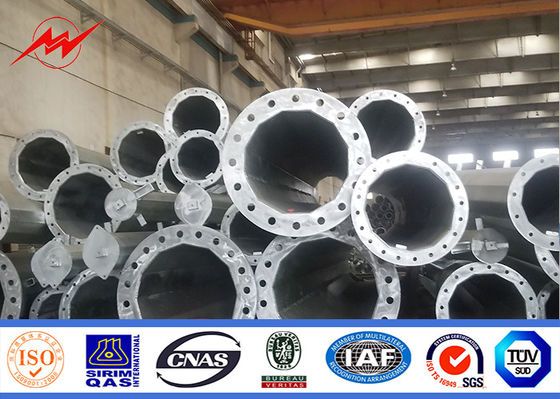 80FT - 90FT สายการกระจายโมโนทาวเวอร์เสาสื่อสารพร้อมกรงป้องกัน