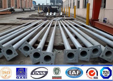 8m 10m 12m Hot Dip Galvanized Steel Power Pole พร้อมเคลือบผงพอลีเอสเตอร์สี