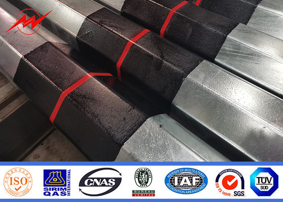 9m Bitumen Burial Type เสาเหล็กชุบสังกะสีสำหรับเกียร์