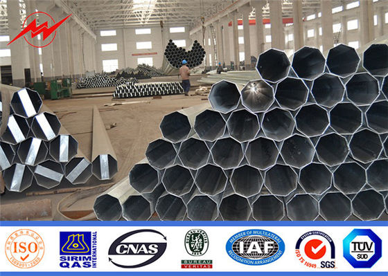 35ft Nea Tubular Steel Pole จุ่มร้อนชุบสังกะสีสำหรับโครงการส่งกำลัง