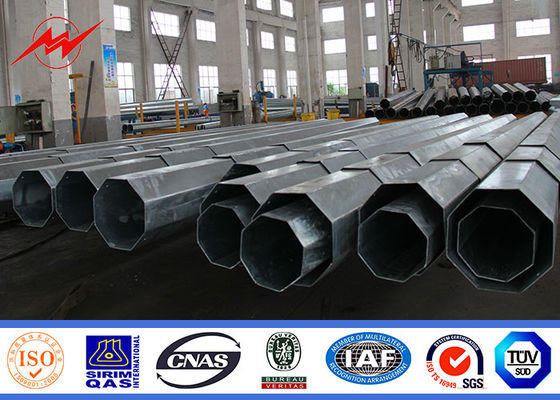 ASTM A572 GR50 เสาเหล็กท่อ 15m 16m สำหรับโครงการสายส่งไฟฟ้า